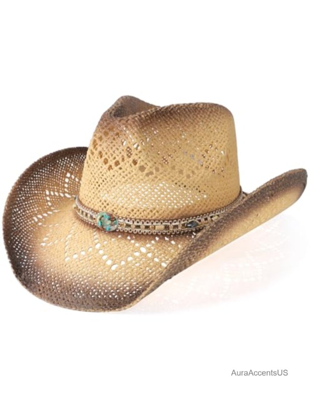 Western Straw Cowboy Hat with Shapeable Wide Brim